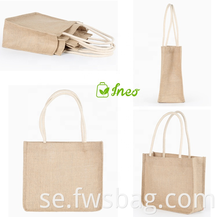 Eco Custom Print Logo Tote Bags Groceries Delivery Burlap Flax Natural Jute Shopping Bag Printed3